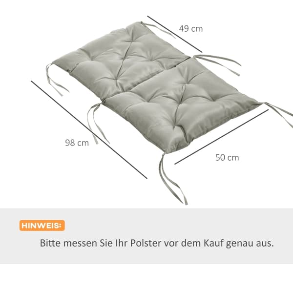 SONNENH Sittdyna – set med 2, Polyester, Ljusgrå, 98 × 50 × 8 cm