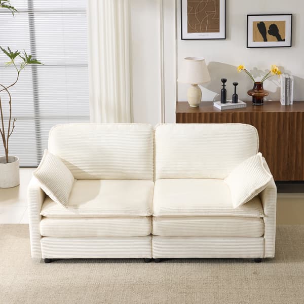 SONNENH Modern minimalistisk 2-sits soffa, bekväm och rymlig, lämplig för vardagsrum/sovrum