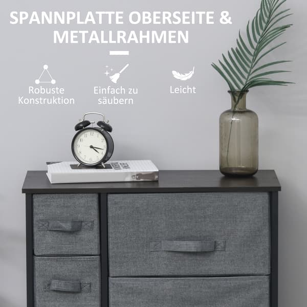 SONNENH Kommode, Metal, Mørkegrå, 63,5 × 30 × 71 cm