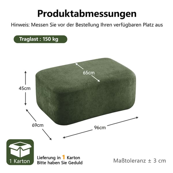 SONNENH Ottoman Sammet-Grön