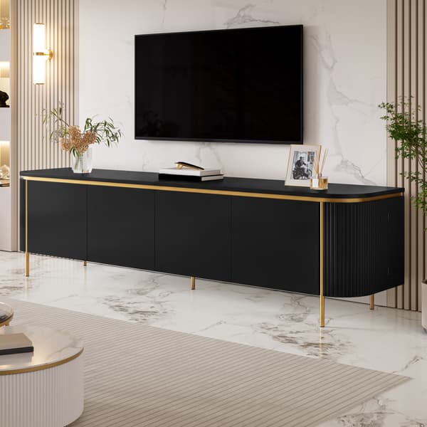 SONNENH TV-bord, MDF, Sort, 180 × 38 × 46 cm
