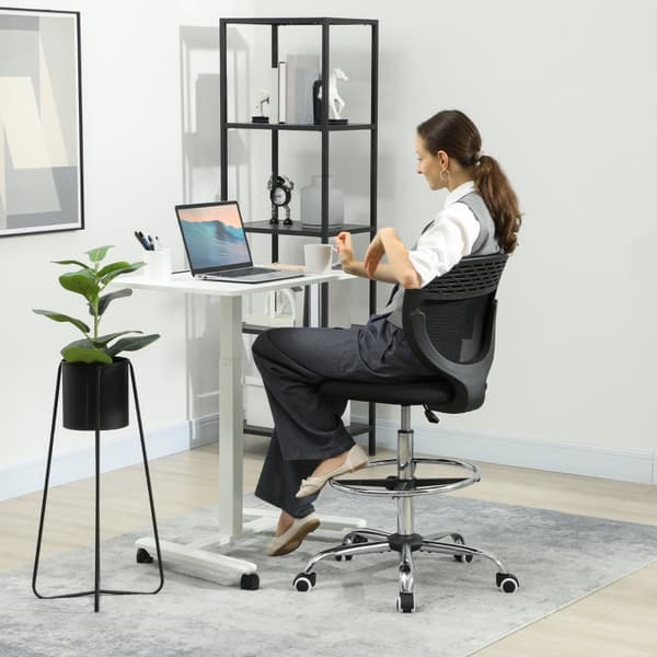 SONNENH Kontorstol, Polyester, Sort, 59 × 59 × 126 cm