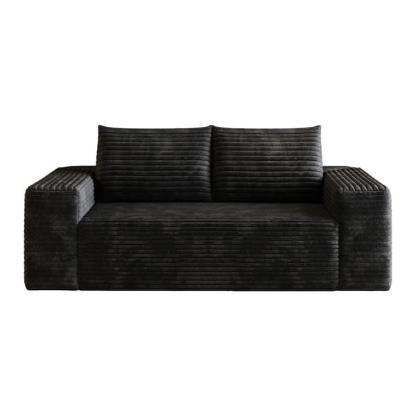 SONNENH 2-sitssoffa, Tyg, Svart, 180 × 90 × 83 cm