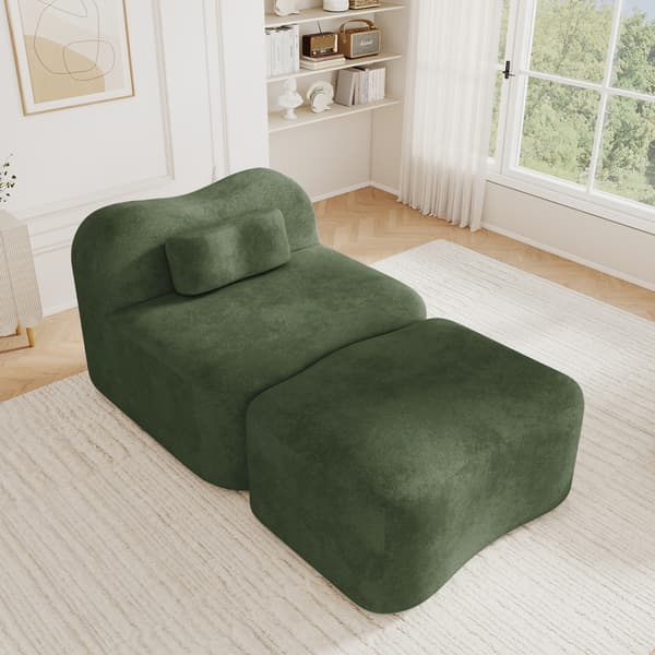 SONNENH Sofa, Velour, Grøn, 96 × 167 × 70 cm