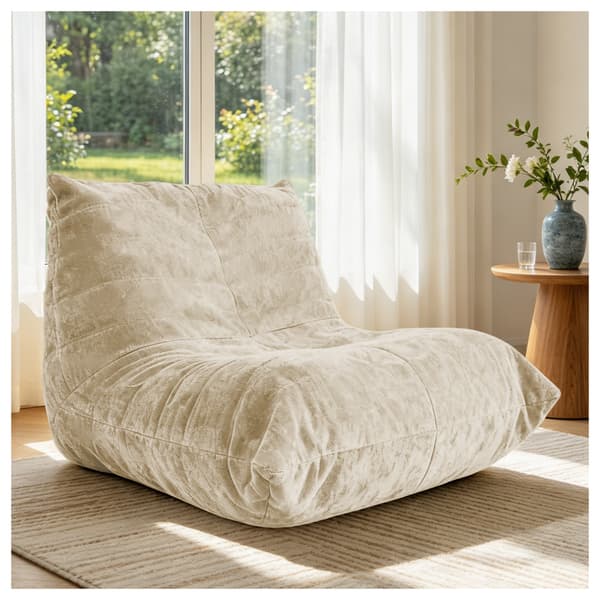 SONNENH Sittsäck, Chenille, Beige, 90 × 100 × 80 cm