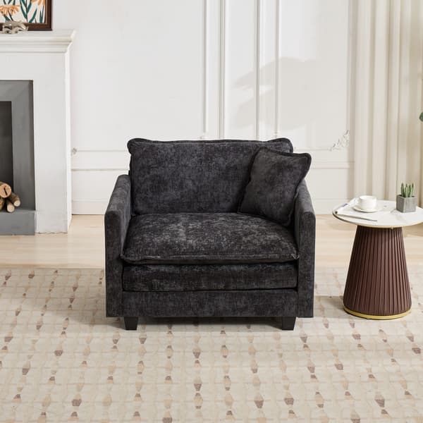SONNENH Cloud Sofa Single Seat (Ottoman ingår inte), Modern sektionell soffa, för vardagsrum sovrum och lägenhet,Comfy Double Layer Upholstered Seat