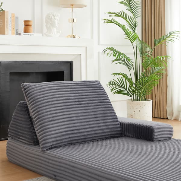 SONNENH Sofa, Fløjl, Grå, 211,5 × 106,5 × 48 cm
