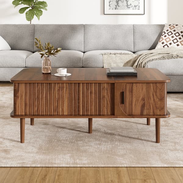 SONNENH Sofabord, MDF, Valnød, 100 × 48 × 55,5 cm