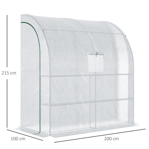 SONNENH Drivhus, Stål, Hvid, 200 × 100 × 215 cm