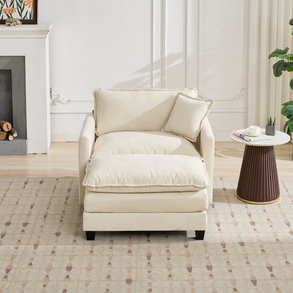 SONNENH Cloud Sofa Single Seat (Ottoman ingår inte), Modern sektionell soffa, för vardagsrum sovrum och lägenhet