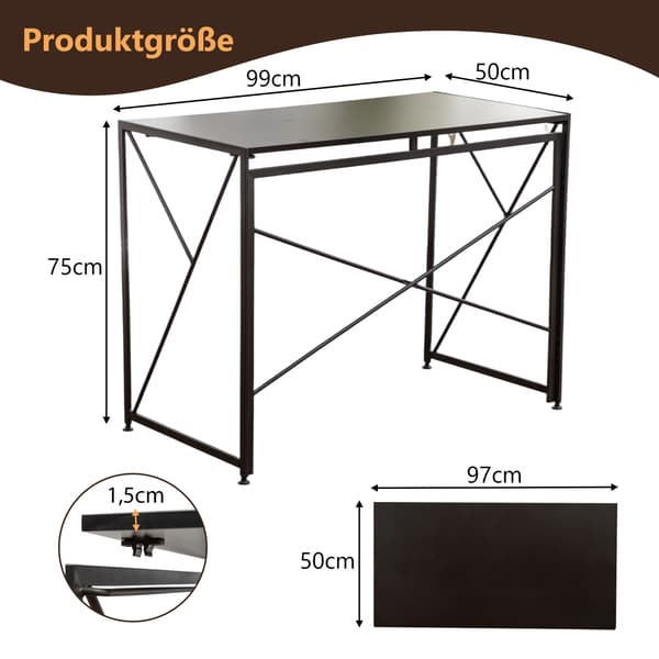 SONNENH Skrivbord svart