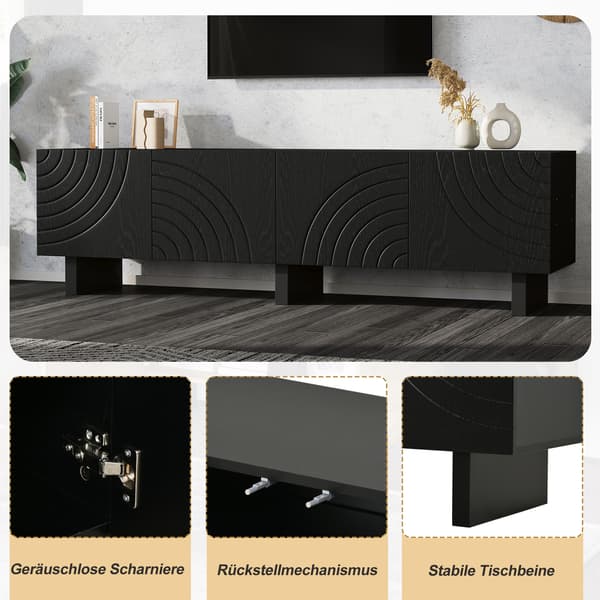 SONNENH TV-bord, Spånplade, Sort, 180 × 40 × 55 cm