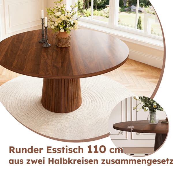 SONNENH Matbord, MDF, Valnöt, 110 × 110 × 75 cm
