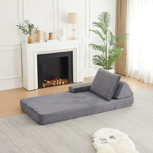 SONNENH Sofa, Fløjl, Grå, 211,5 × 106,5 × 48 cm