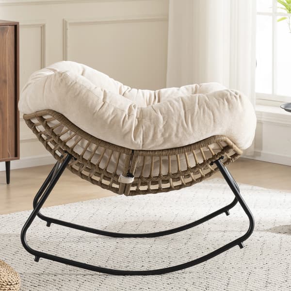 SONNENH Gyngestol, Chenille, Beige, 95 × 107 × 83 cm