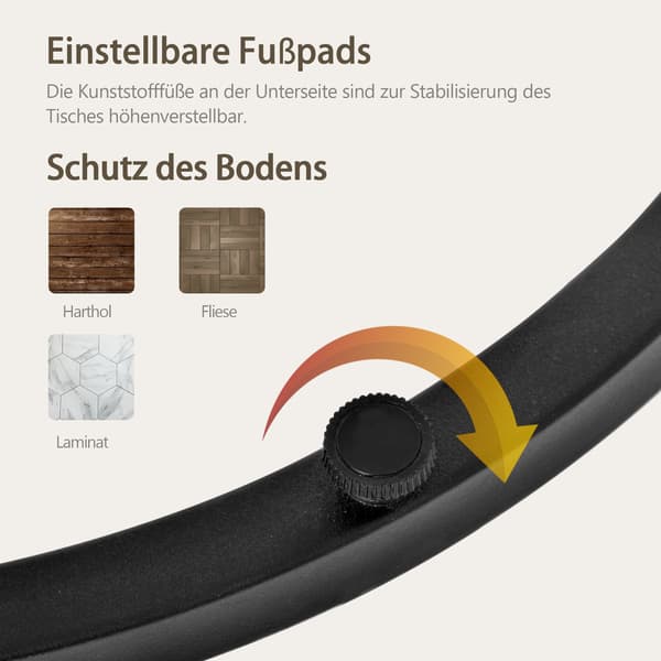 SONNENH Runde kaffe bord 2-stykke sæt levende værelse Runde nested side bord 2 Runde side borde