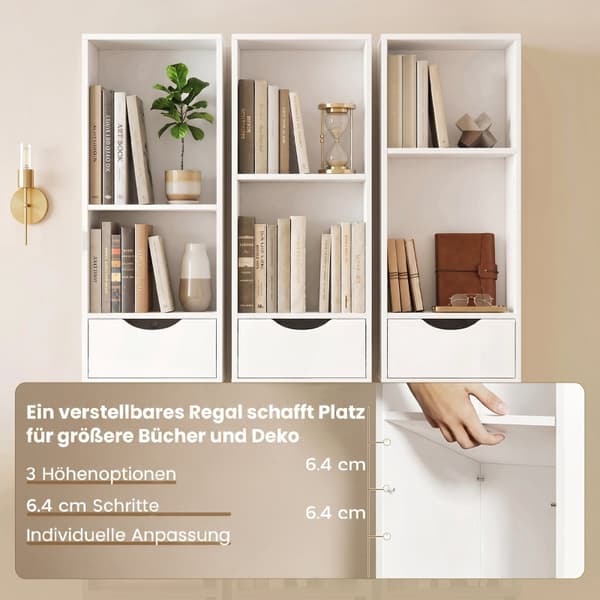 SONNENH Reol, MDF, Hvid, 30 × 24 × 158 cm