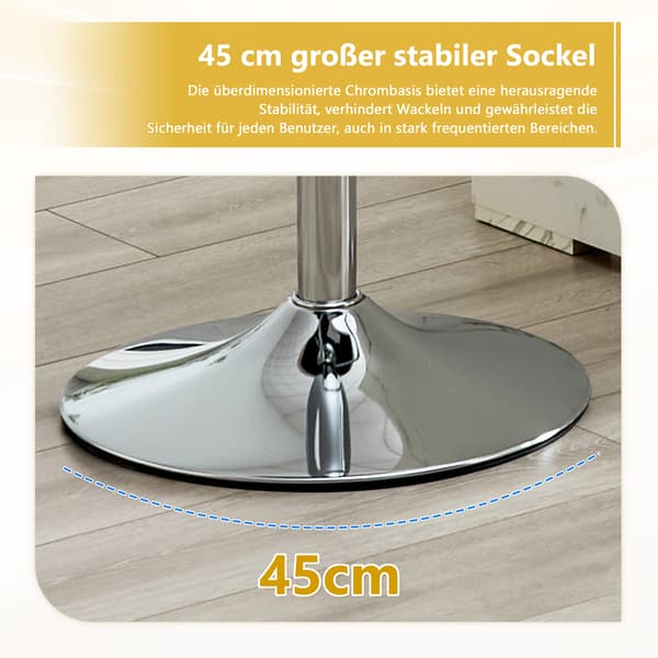 SONNENH Barstol – set med 2, PU, Vit, 49,7 × 45 × 110 cm