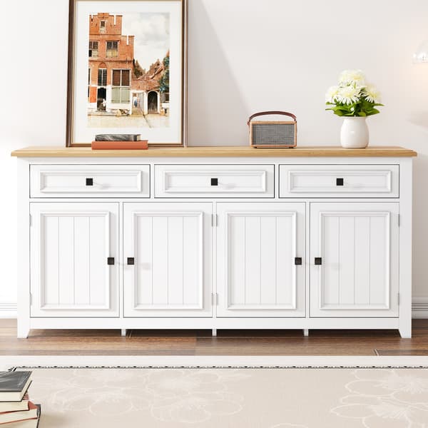 SONNENH Sideboard, MDF, Vit, 160 × 35 × 76 cm