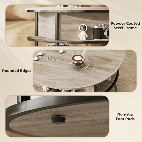 SONNENH Soffbord, MDF, Ek, 80 × 80 × 61,5 cm