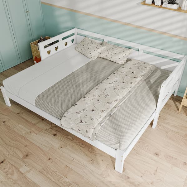 Sängram med förvaring, 90 x 190 cm, vit, med förvaring