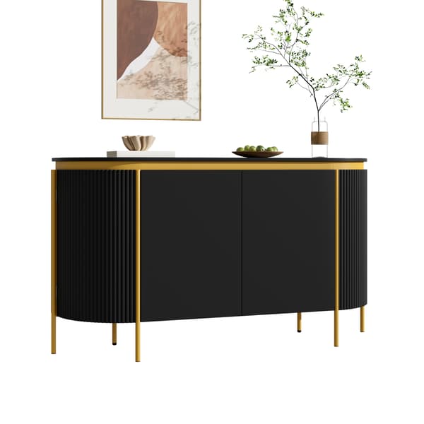 SONNENH Skænk, MDF, Sort, 140 × 38 × 80 cm