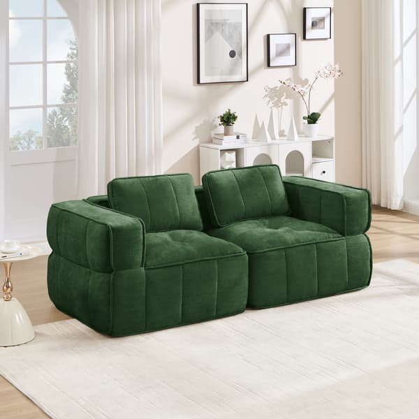 SONNENH 2-sitssoffa, Polyester, Grön, 198 × 93 × 67 cm