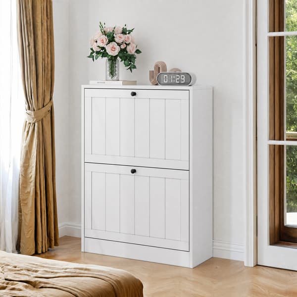 SONNENH Skoskab, MDF / Spånplade, Hvid, 60 × 24 × 80 cm
