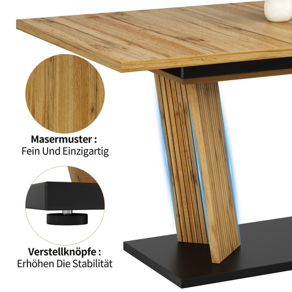 SONNENH Matbord, MDF, Ek, 160 × 80 × 76 cm