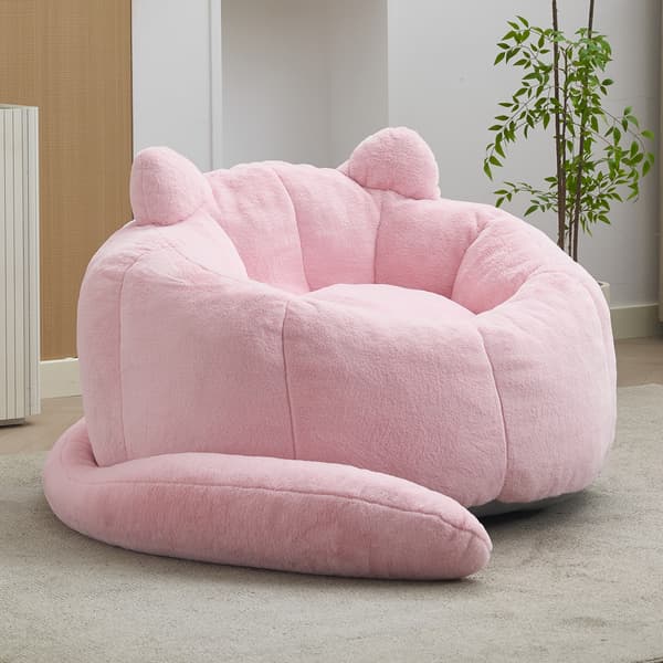 SONNENH Sittsäck, Plysch, Rosa, 112 × 112 × 77 cm
