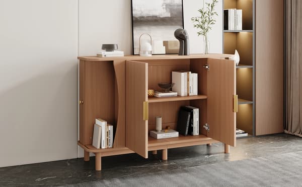 SONNENH Sideboard, MDF, Naturfärgad, 140 × 40 × 88 cm