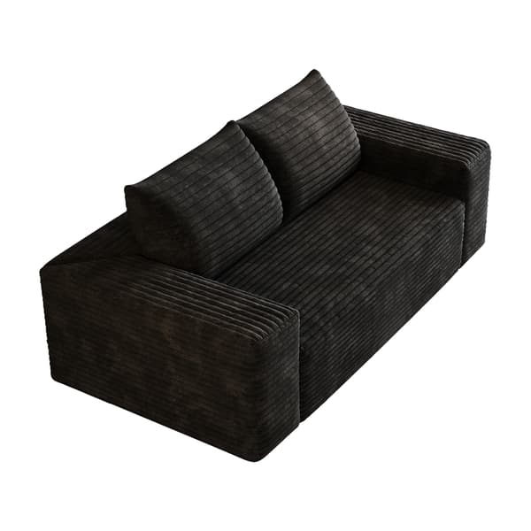 SONNENH 2-sitssoffa, Tyg, Svart, 180 × 90 × 83 cm
