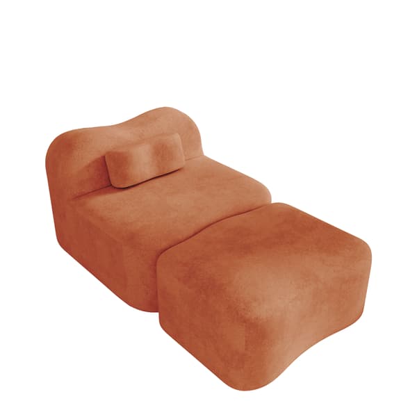 SONNENH Sofa, Velour, Orange, 96 × 167 × 70 cm