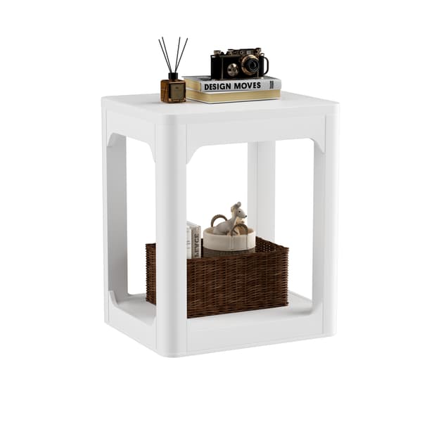 SONNENH Sidebord – sæt med 2, MDF, Hvid, 50 × 40 × 60 cm