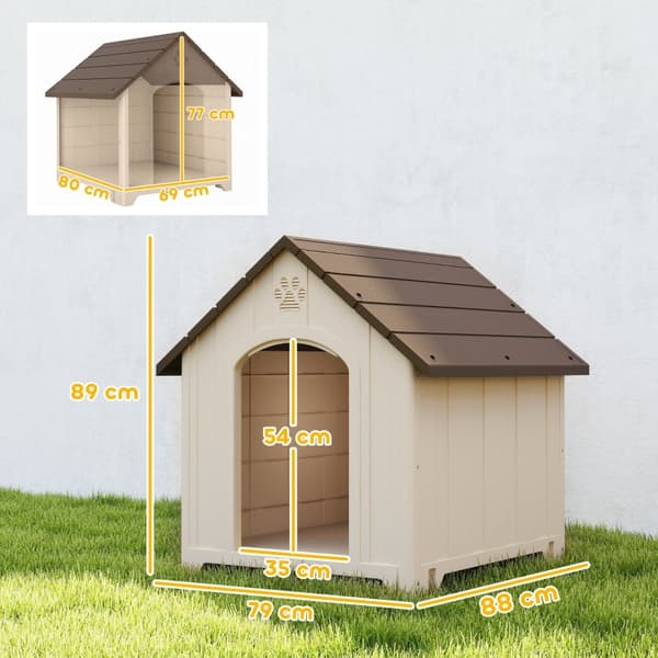 SONNENH Hundehus, Polyethylen, Beige, 88 × 79 × 89 cm