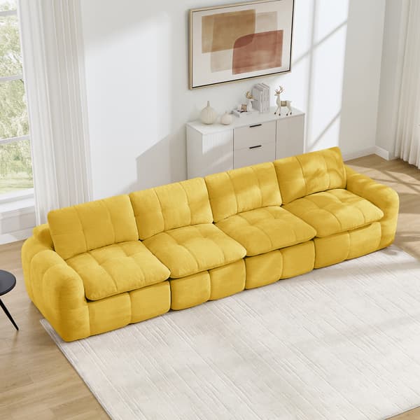 SONNENH Sofa, Chenille, Gul, 334 × 97 × 68 cm