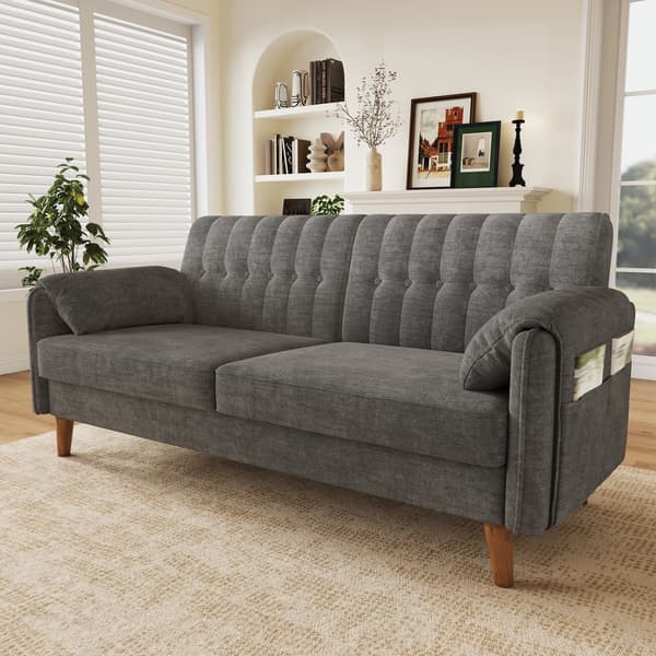 SONNENH 2-sitssoffa, Chenille, Ljusgrå, 161,5 × 79 × 83,5 cm