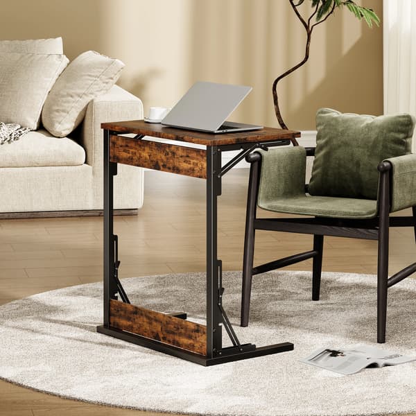 SONNENH Sidebord – sæt med 2, Jern / Spånplade, Rustik brun, 60 × 37 × 71 cm