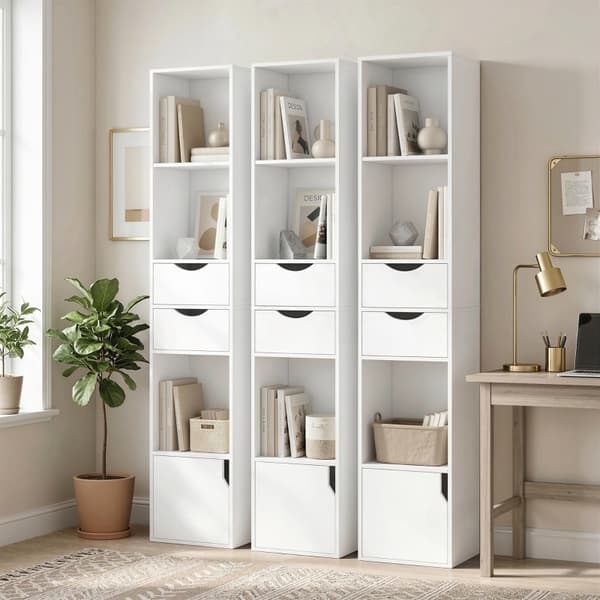 SONNENH Reol, MDF, Hvid, 30 × 24 × 158 cm