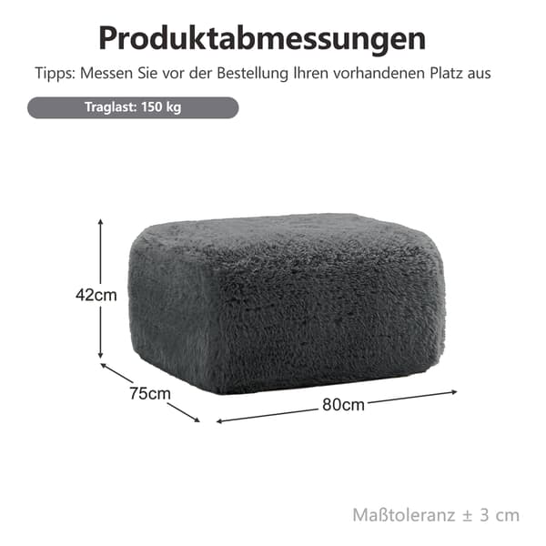 SONNENH Aviana Ottomaan pehmokangas - Harmaa