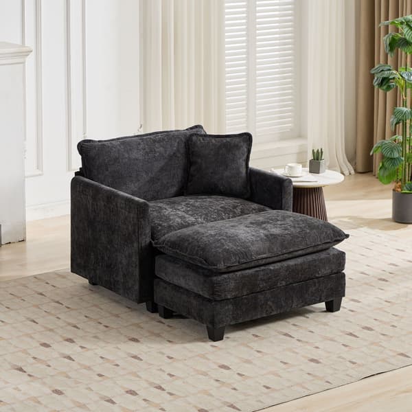 SONNENH Cloud Sofa Single Seat (Ottoman ingår inte), Modern sektionell soffa, för vardagsrum sovrum och lägenhet,Comfy Double Layer Upholstered Seat
