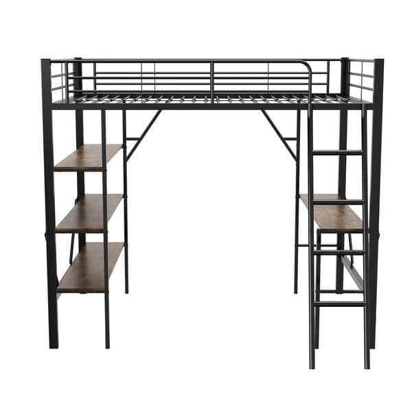 Køjeseng, 90 x 200 cm, sort, med opbevaring, med lamelbund