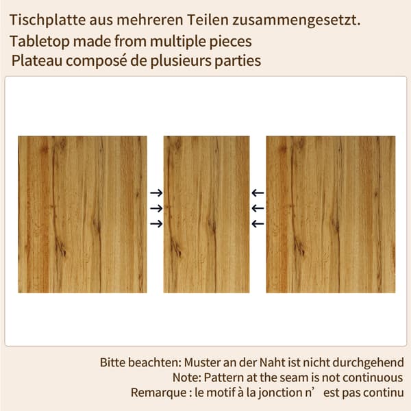 SONNENH Matbord, MDF, Ek, 160 × 80 × 76 cm