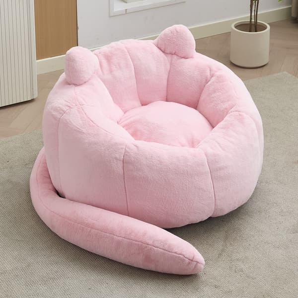 SONNENH Sittsäck, Plysch, Rosa, 112 × 112 × 77 cm