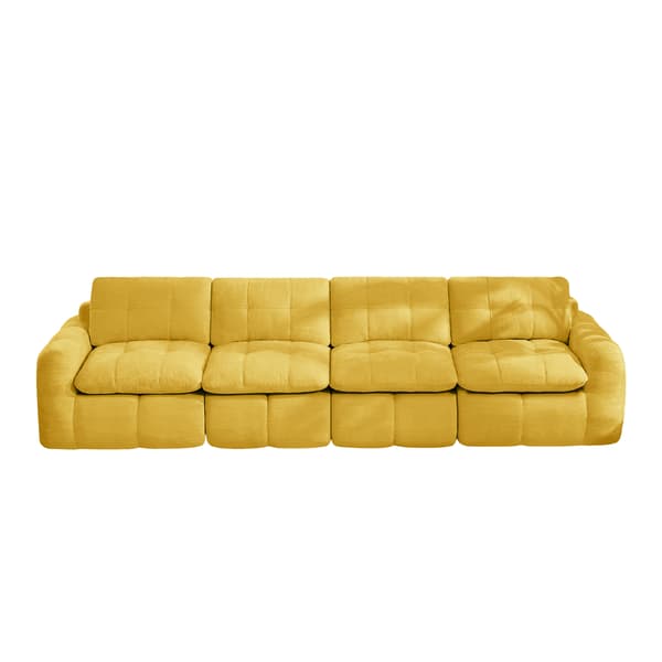 SONNENH Sofa, Chenille, Gul, 334 × 97 × 68 cm
