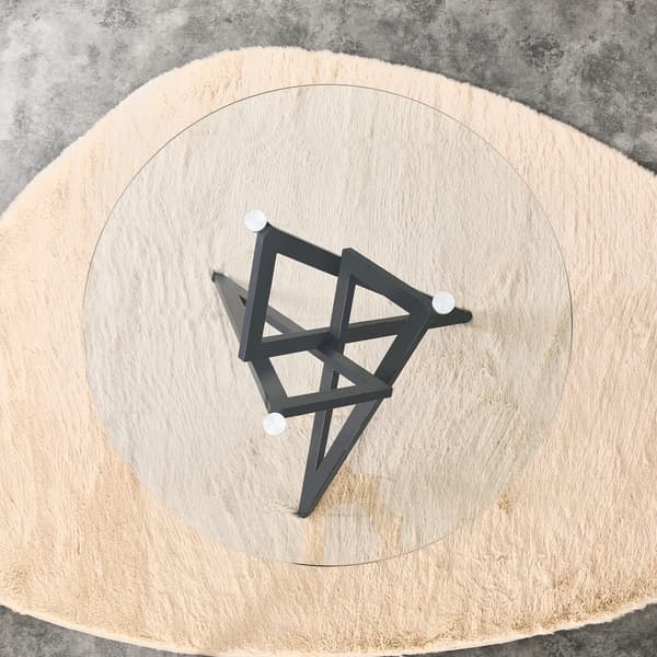SONNENH Sofabord, Glas / Metal, Sort, 85 × 85 × 75,7 cm