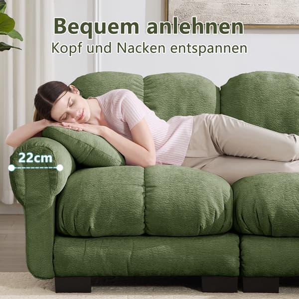 SONNENH 2-Sæder Chenille Sofa, Fine quiltet Design, Elegant stil, Modular Sofa, Tyk Sæde Cushions, Soft & Supportive, Ergonomisk Shaped Backrest