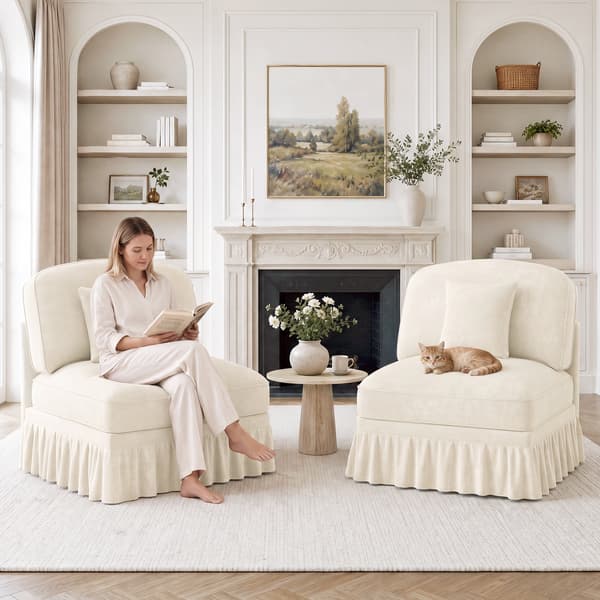 SONNENH Windsor-soffa utan armstöd Chenille med 1 kudde - Vit