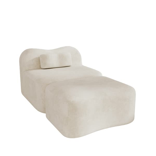 SONNENH Soffa, Sammet, Beige, 96 × 167 × 70 cm