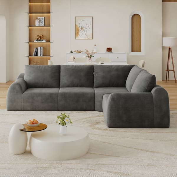 SONNENH Sofa, Stof, Mørkegrå, 267 × 200 × 85 cm